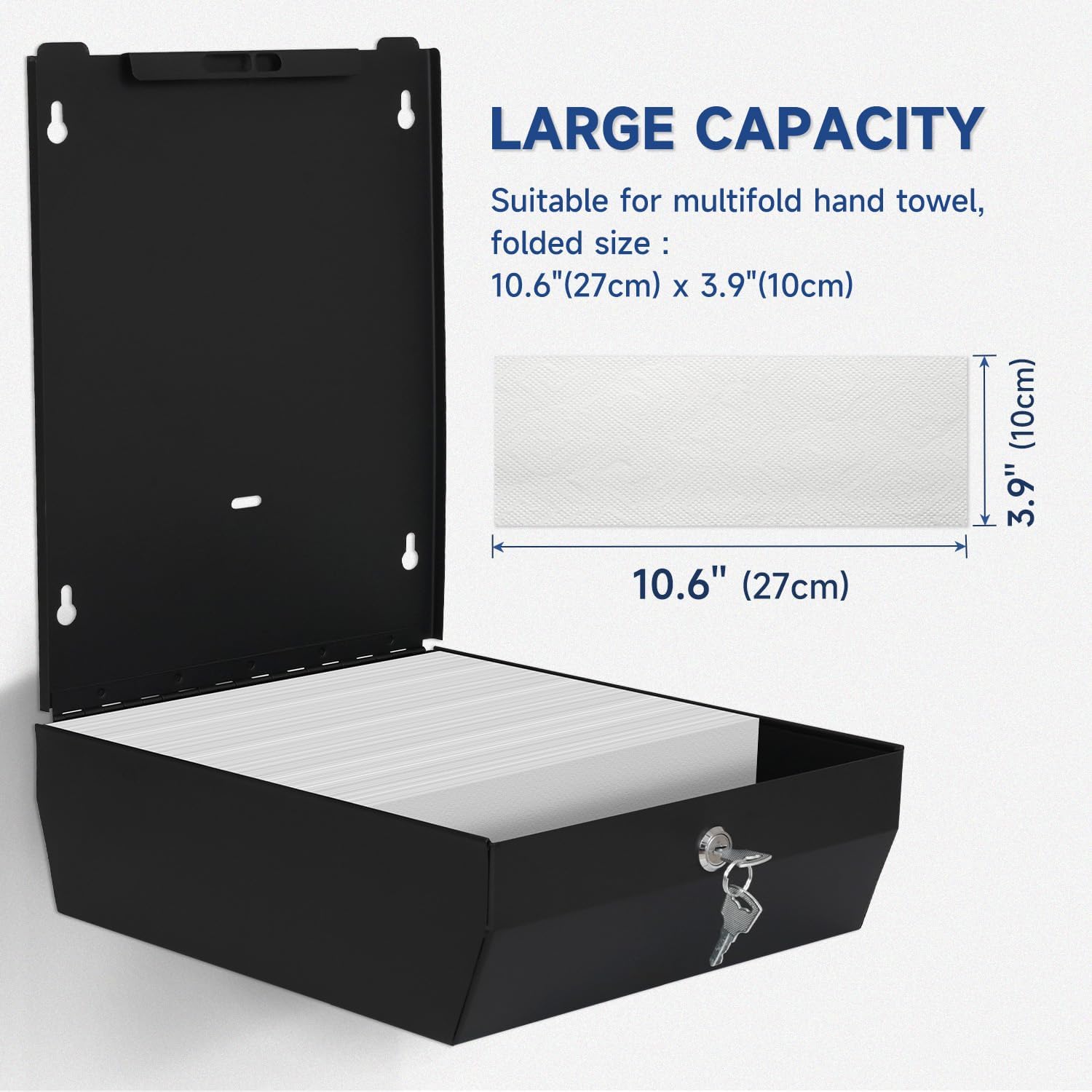 AIKE Elephant Power Hand Dryer and Wall Mount Paper Towel Dispenser Bundle, Model AK2812& AK5181 Black