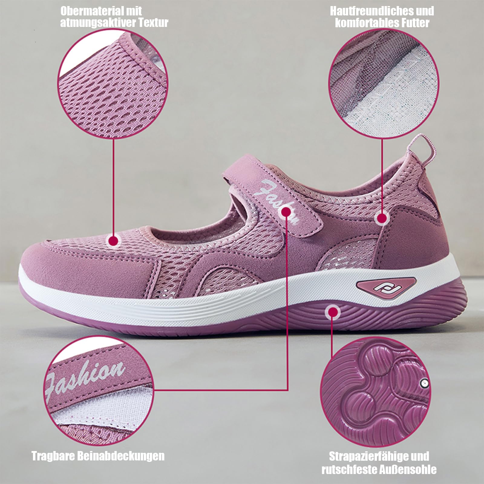 Orthopädische Schuhe Damen Slip On Walking Orthopedic Diabetic Walking Shoes Freizeit Mesh Atmungsaktiv Sandals