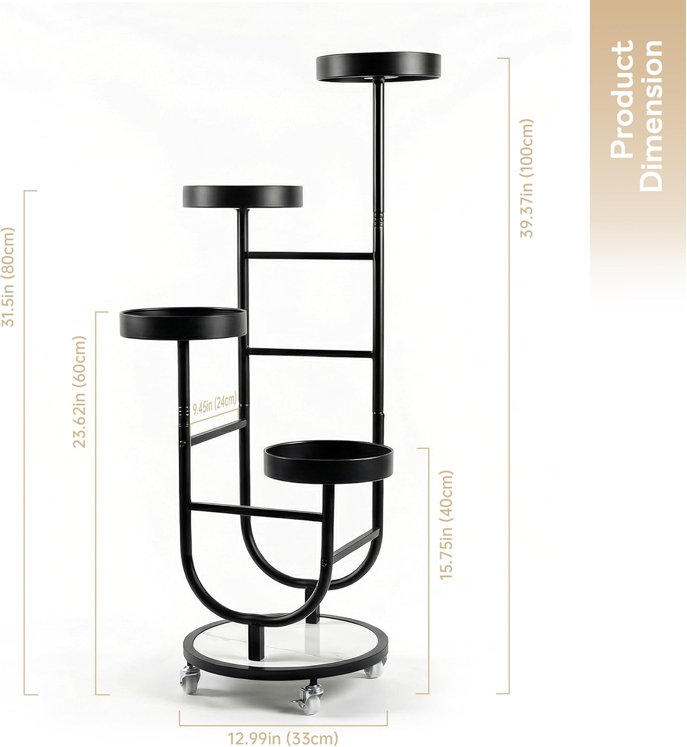 4 Tiered Tall Plant Stand, Corner Display Rack, Multi-tier Planter Holder for Indoor Living Room Balcony Garden Patio