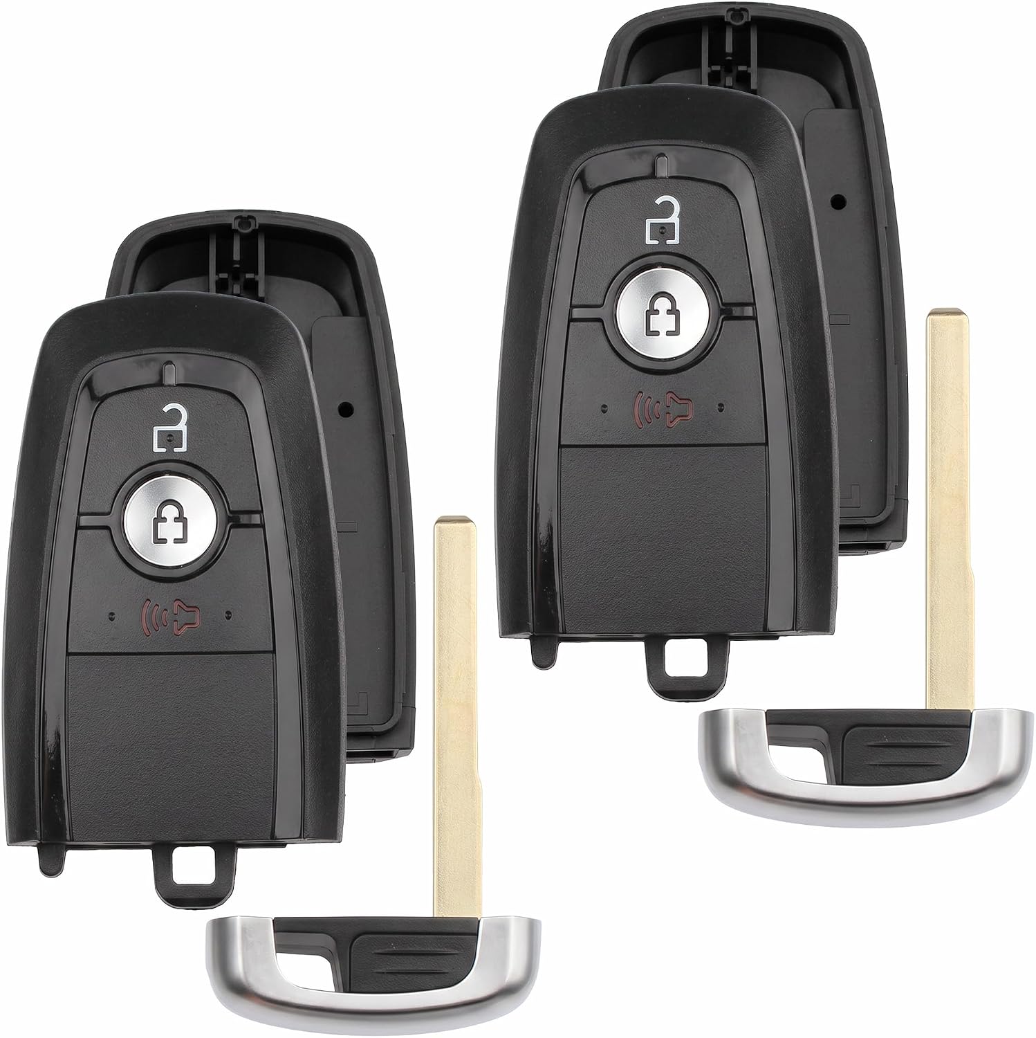 Smart Key Fob Keyless Entry Remote Shell Case for Ford F-150 Raptor Explorer Bronco Ranger Escape Replacement for M3N-A2C93142300 (3-Button), 2-Pack