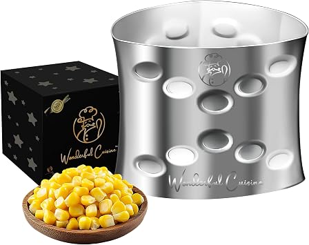 Corn Stripper Tool, Stainless Steel Corn Kernel Remover for Corn Cob Prep, Effortless & Safe Grip,