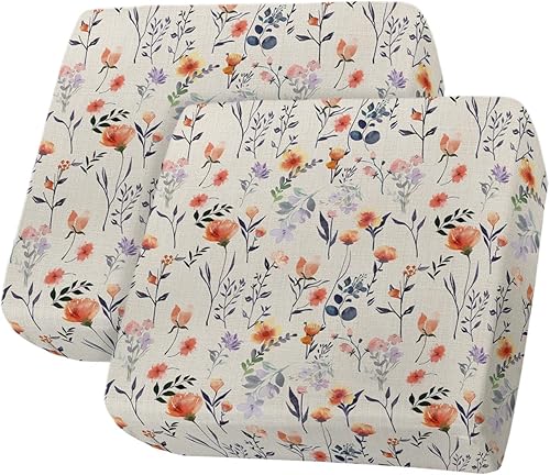 Miniatura 8 de Wowouhiya Merry Christmas Couch Cushion Covers, Stretch Sofa Cover with Elastic Bottom, Winter Xmas Pink Sofa Slipcovers Protector Washable