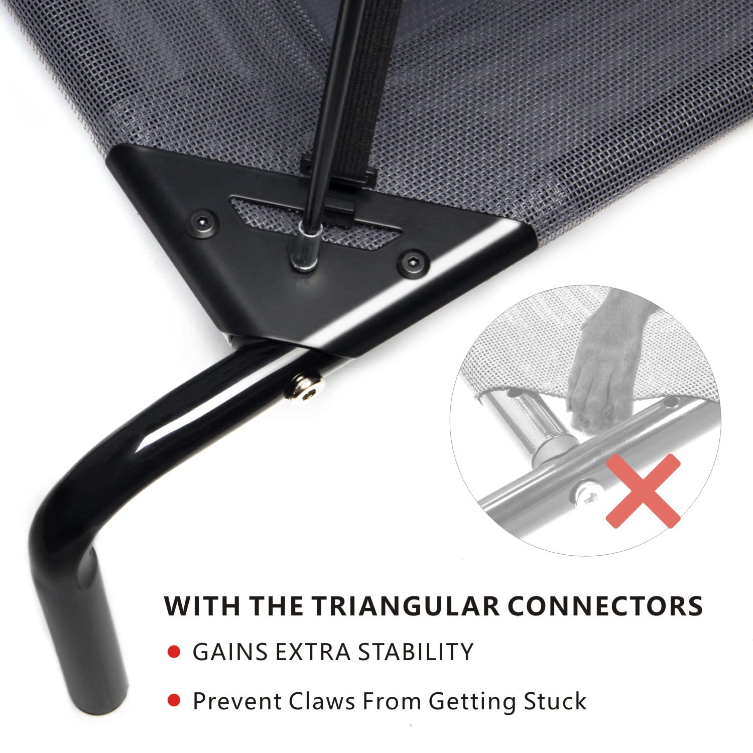 Elevated Dog Bed for Medium Large Dogs, Cooling Raised Outdoor Pet Bed with Sun Shade Canopy, Washable Dog Cot Beds, Waterproof Tent Cot, Heavy Duty Steel-Framed with Breathable Square Mesh, Grey