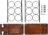 Vista 6 de ALLCENER Wine Rack with Glass Holder, Countertop Wine Rack, Wooden Wine Holder with Tray, Perfect for Home Decor & Kitchen Storage Rack etc