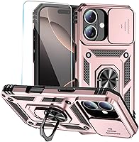 Vista 43 de Funda para teléfono SunStory para iPhone 11 con protector de pantalla HD y cubierta deslizante para la cámara y soporte giratorio con anillo