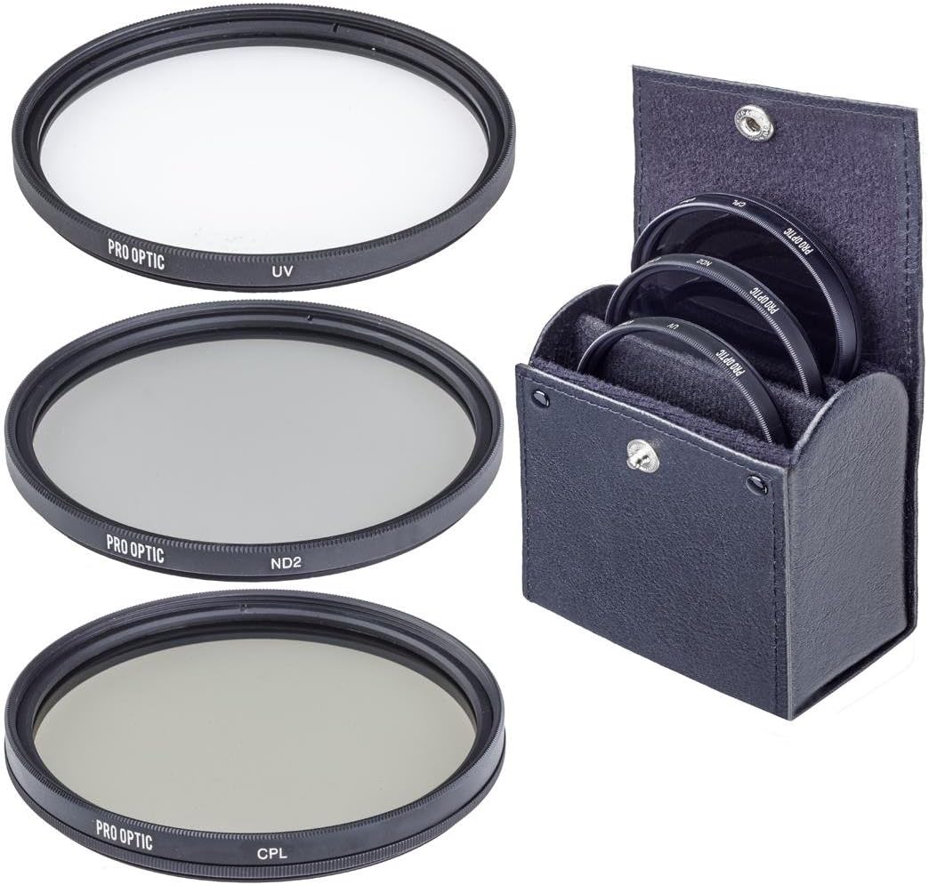 ProOptic 86mm Digital Essentials Filter Kit, with Ultra Violet (UV), Circular Polarizer and Neutral Density 2 (ND2) Filters, with Pouch