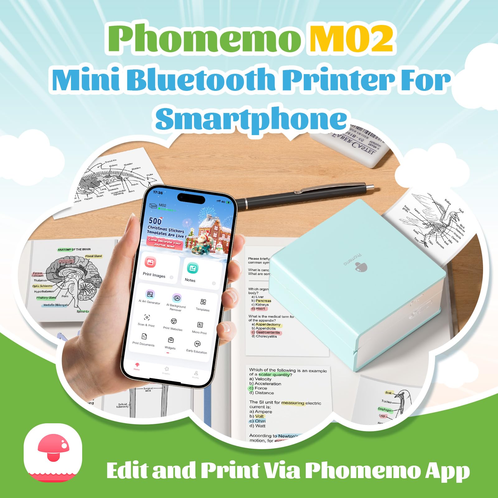 Phomemo M02X Mini Thermodrucker - Tragbarer Bluetoo Produktbild-Vorschau 6