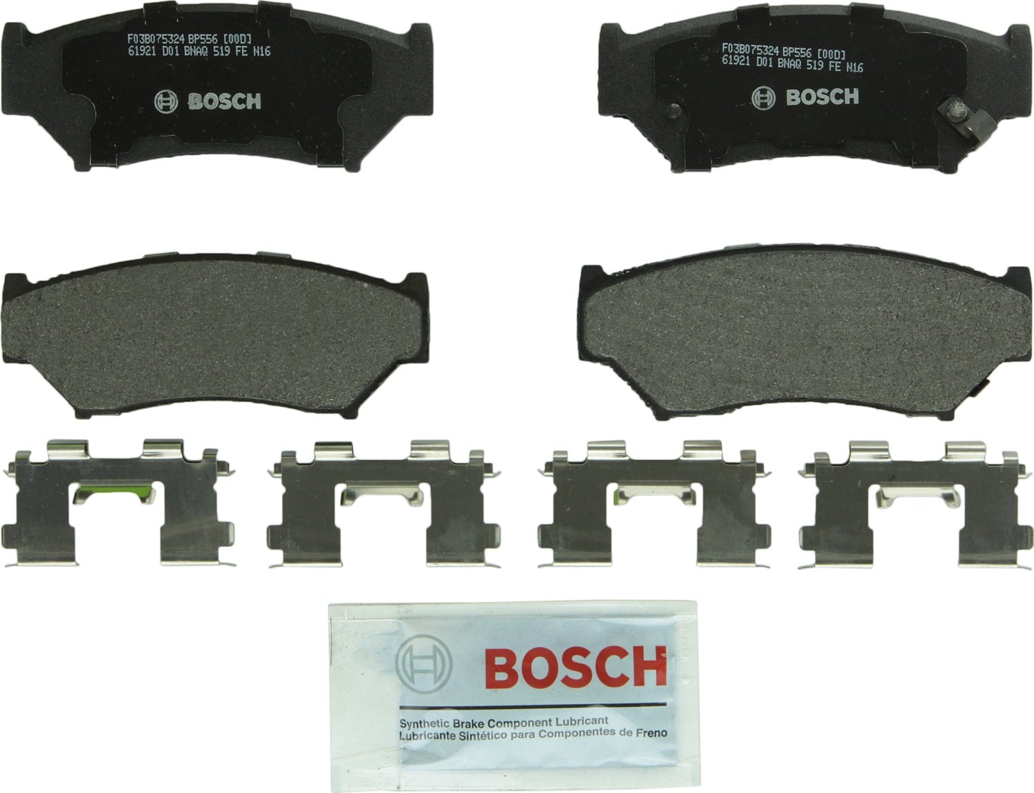 Bosch BP556 QuietCast Premium Juego de pastillas de freno semimetálicas para Chevrolet: 1998-2007 Tracker; Geo: 1996-1997 Tracker; Suzuki: 1991-1998 Sidekick, 1999-2004 Vitara; Delantero