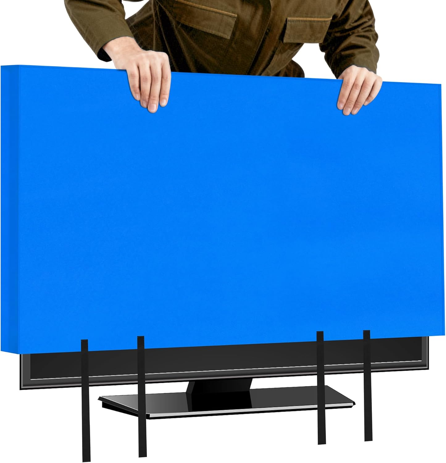 TV Cover for Moving, Coldairsoap 75" Flat Screens Dust & Anti-Scratch Screen Protector Cover Fit 70"-75" TV with Bottom Strap for Moving, Home Painting, House Renovation