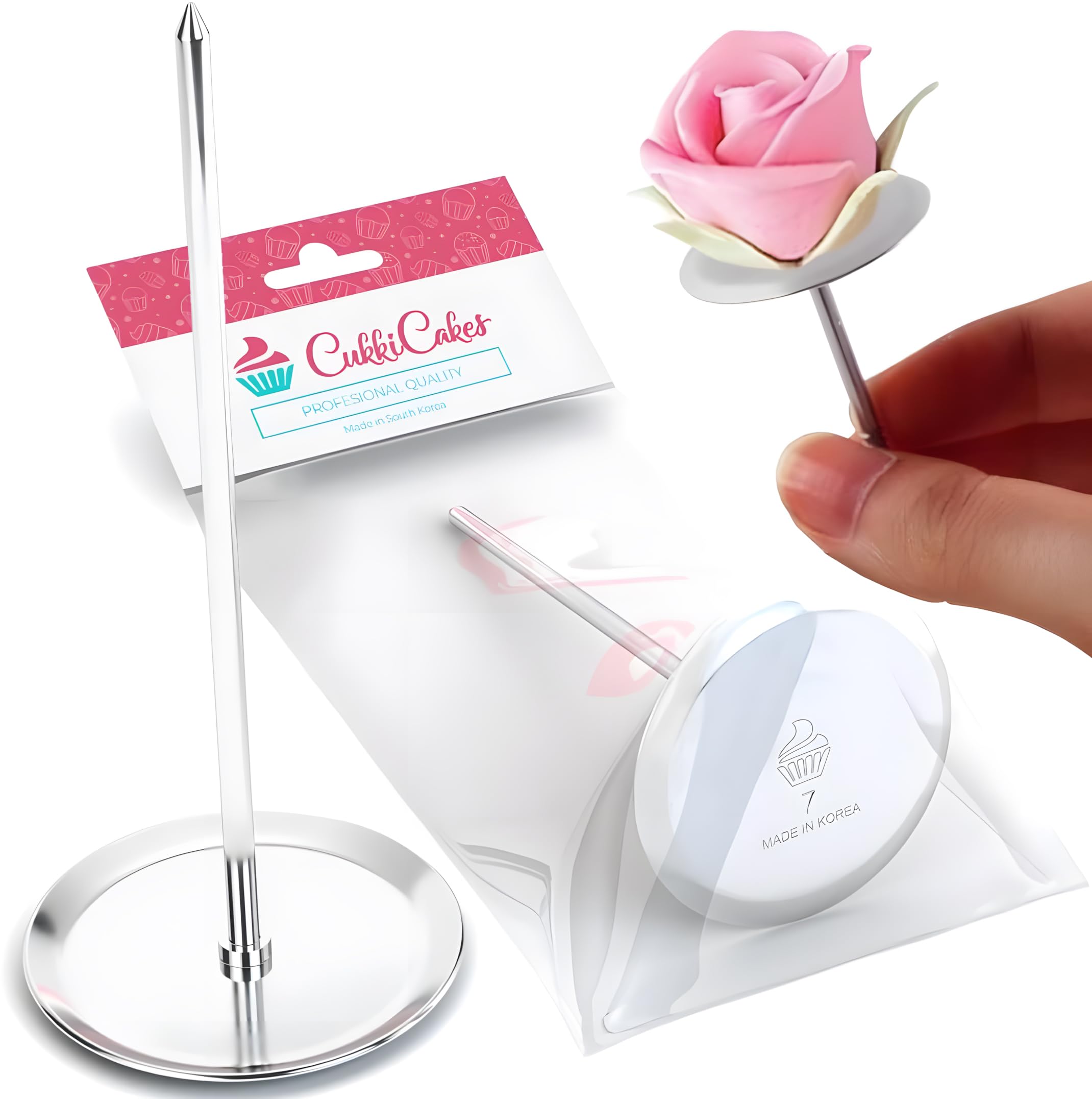 CukkiCakes Blumennagel-Dekorationsbasis (Blumennagel 907) zum Dekorieren von Cupcakes, Torten, Keksen mit Spritztüllen - Made in Korea