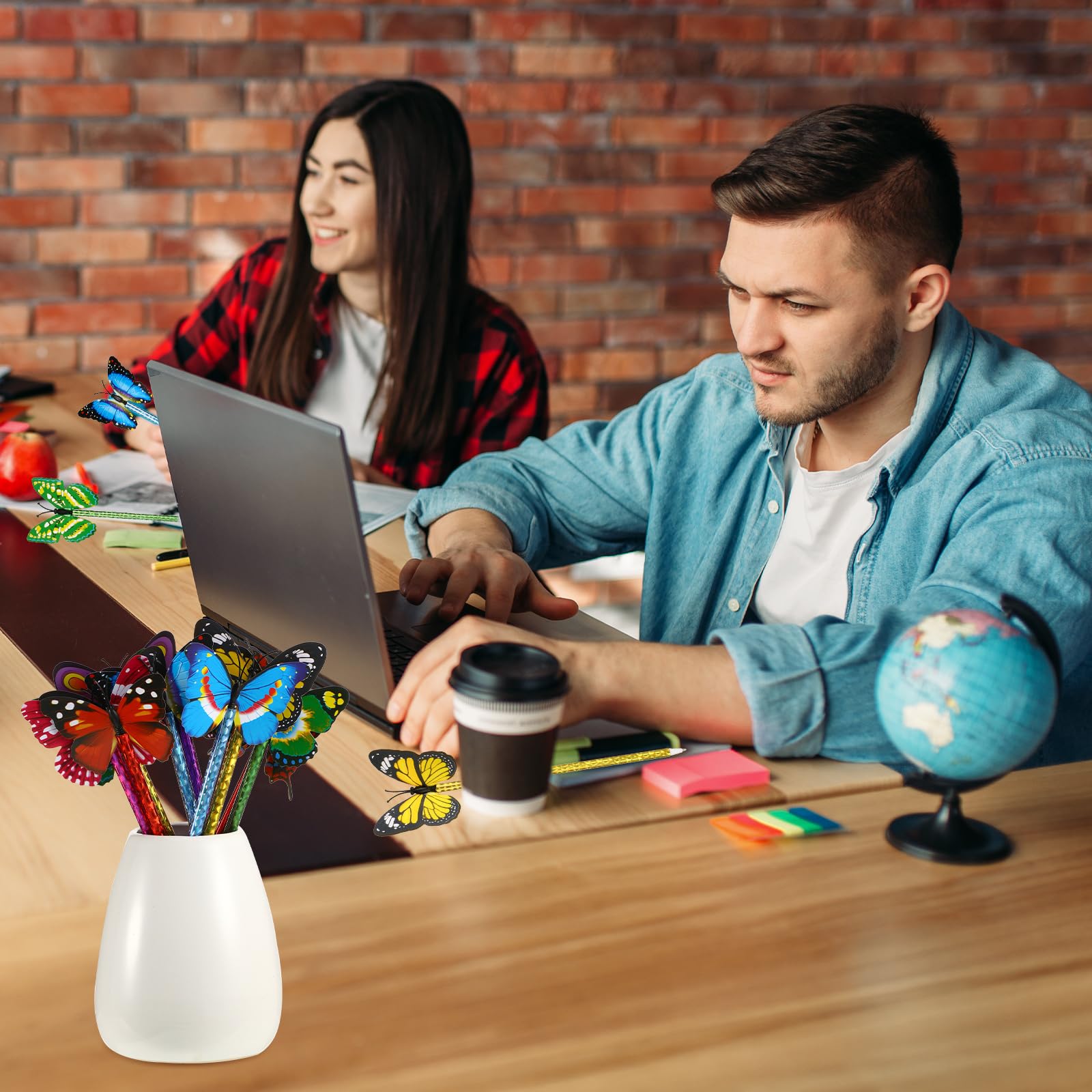 24-Pack Sunflower & Butterfly Pens - 0.5mm & 0.7mm Cute Novelty Ballpoint Pens For School & Office