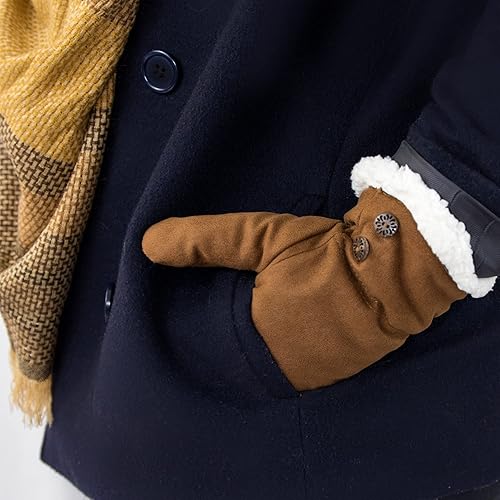 Miniatura 5 de isotoner Guantes reciclados de microgamuza para mujer, repelentes al agua, para clima frío con forro Sherpasoft, compatible con pantalla táctil