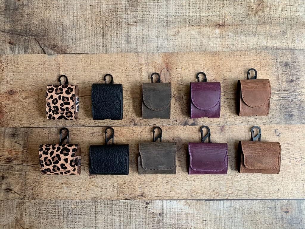 HARDISTON Genuine Leather Handmade Apple AirPods Pro - Soft Case with Keychain Clip - Support Wireless Chargers - Compatible with AirPods Pro (Purple) image 3