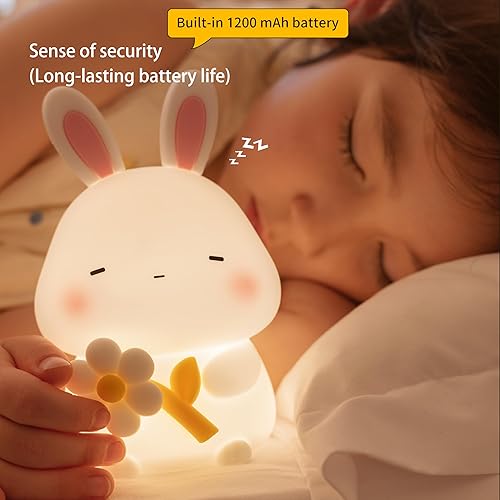 Miniatura 128 de Luz nocturna LED de gato, 16 colores regulables para guardería, luz nocturna kawaii, súper blanda de silicona recargable por USB, lámpara de noche
