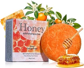 DLZZRS Honey Shampoo Bar 2.1oz: Natural Deep Cleansing, Hydrating Solid Shampoo for Dry Damaged Hair, All Types