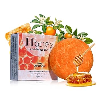 Honey Shampoo Bar for Deep Cleaning, Hydrating & Moisturizing Dry Hair, Natural Solid Soap Shampoo for All Hair Types, 2.1oz