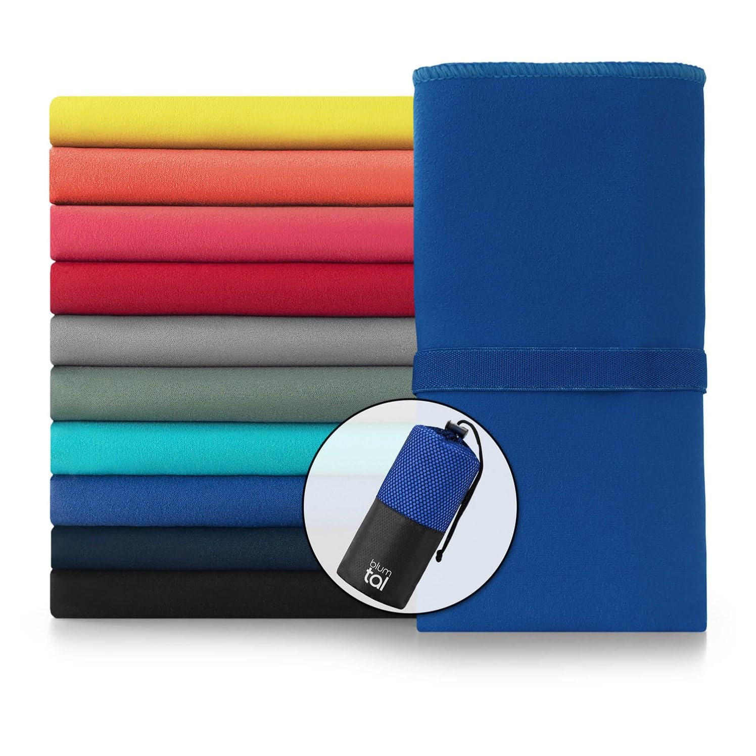 Blumtal asciugamano microfibra 140x70 cm - asciugamano palestra microfibra asciugatura rapida - asciugamani microfibra da viaggio - asciugamano palestra uomo - asciugamani microfibra palestra - blu
