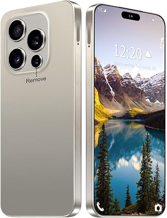 A15 Pro Max Unlocked Cell Phone,Android 14.0 Phones,6+256GB Smartphone,6800mAh Long Life Battery,6.82" HD Screen,Support Dual SLM Dual Standby/Face Recognition-Grey