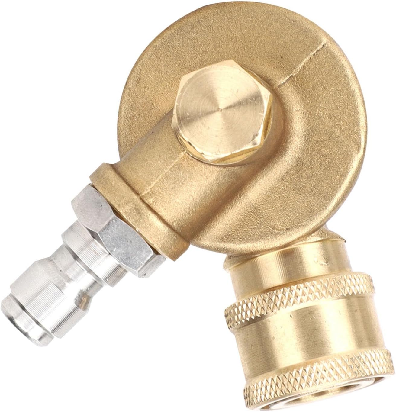 Pressure Washer Nozzle Tip /4 Inch Quick Connect 7- Adjustable 240° Spray Angle Brass and Stainless Steel Construction for High Pressure Up to 4500 PSI Compatible with Most Standard Washer