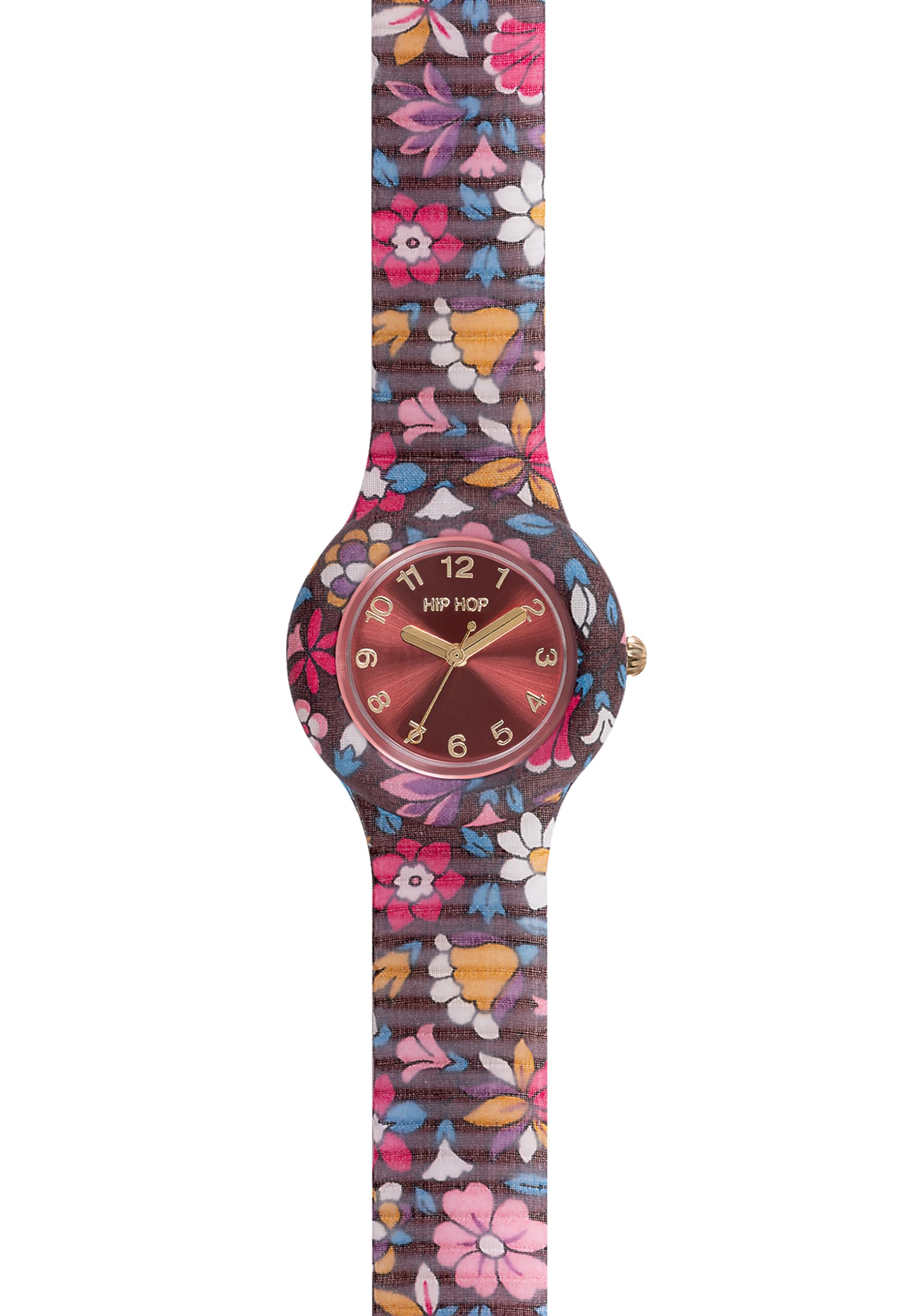 HIP HOP, Flora-Kollektion, Damenuhr mit Quarzwerk, Armband aus hypoallergenem Silikon und Liberty London-Gewebe, Gehäuse 32 mm, wasserdicht