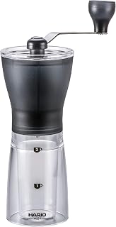Hario Mini Mill Slim Ceramic Coffee Grinder - Original Black Manual Mill, Adjustable Grind, Rust-Proof for Fresh Coffee