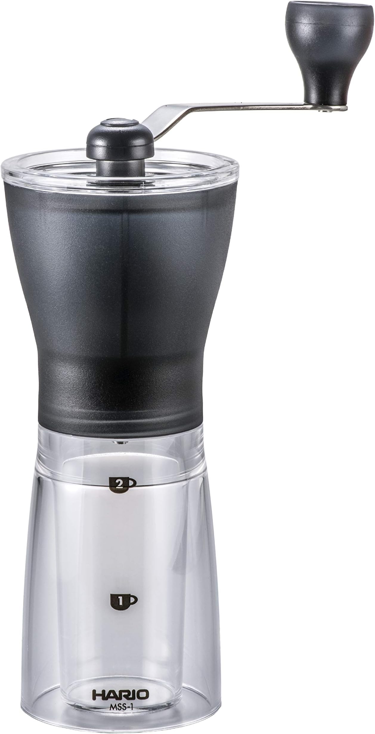 Hario (ハリオ) Coffee Mill Transparent Black, Manual, Ceramic, Slim, Gift Present MSS-1TB