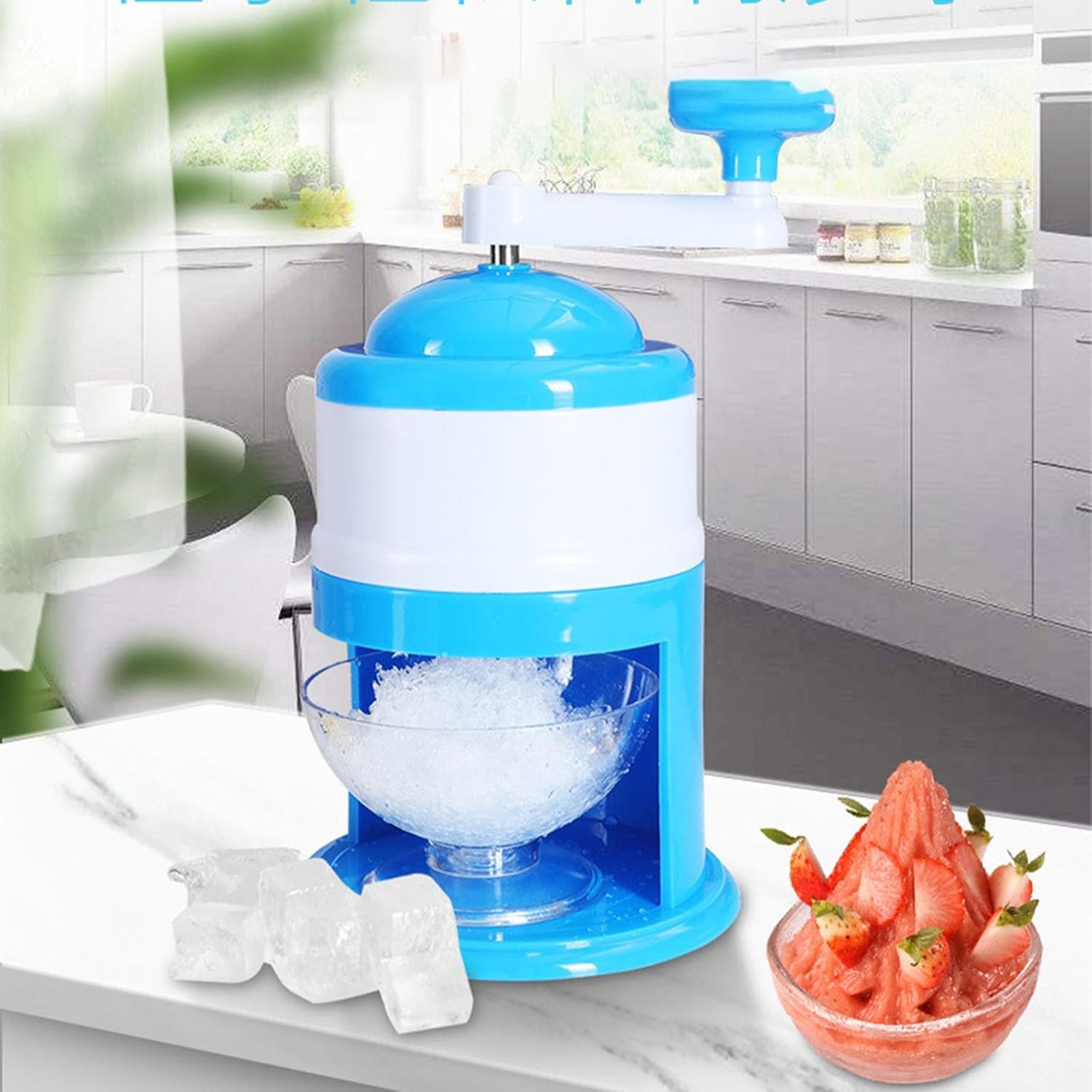 Portable Crushed Ice Maker, Hand Shave Ice Maker Machine Portable Ice Crusher and Shaved Ice Machine for Home Kitchen Bar Ice Blender Drink Tool