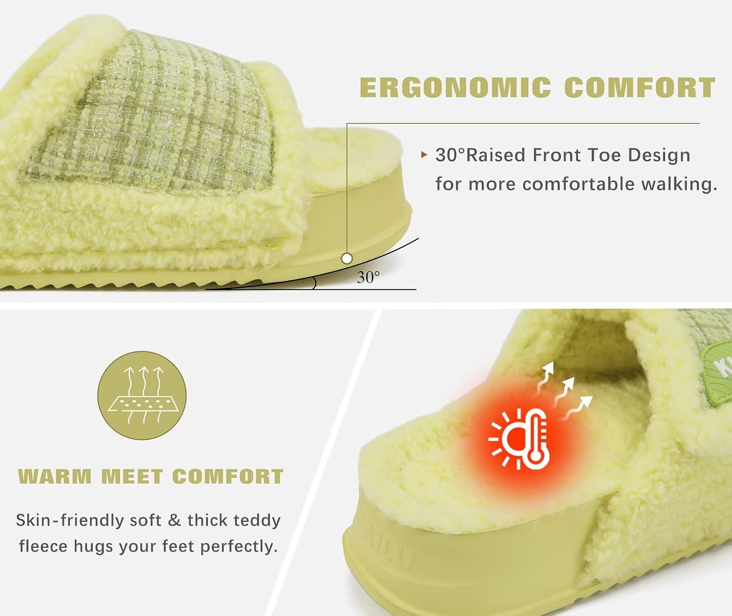 KuaiLu Cushion Slippers For Women with Orthotic Arch Support image 5