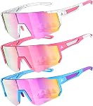 3 Pack Kids Sunglasses for Boys Girls Age 4-14, Youth Baseball Sunglasses, Cycling Softball Running UV Protection Sport