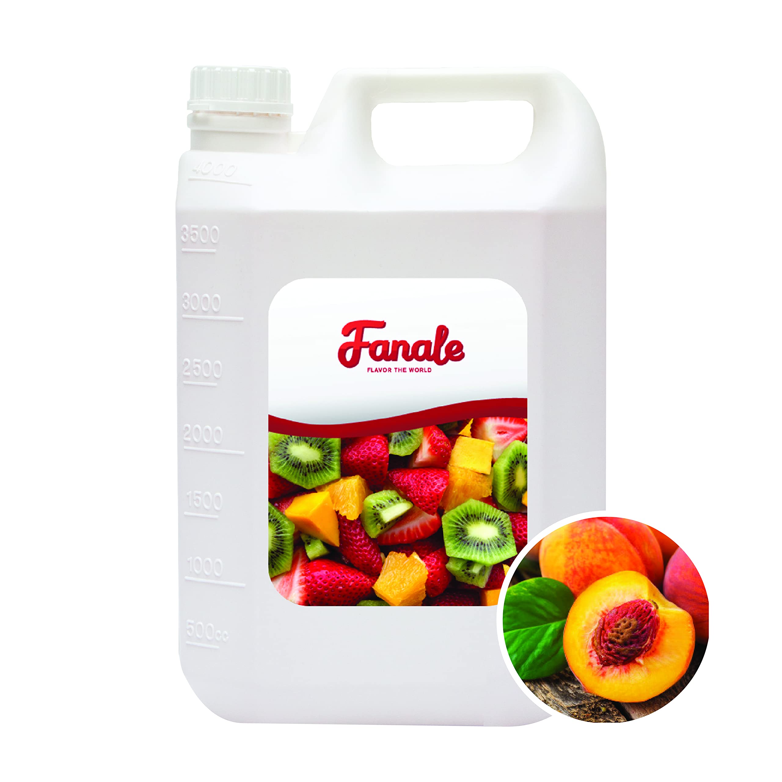 FanalePremium Flavoring Concentrated Syrup for Bubble Tea 11 lb | Peach Flavor Syrup | for Boba Tea, Smoothies, Slushes, Desserts | 11lb | SRP040