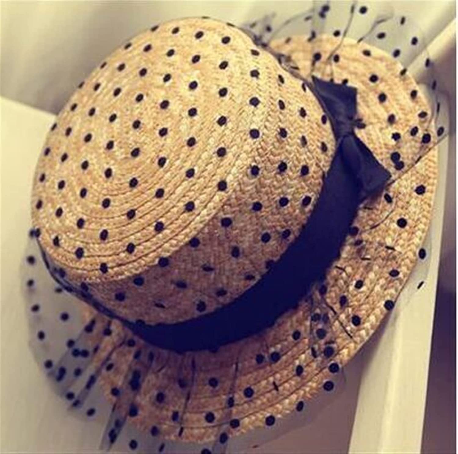 Accessorio Capelli Cappello Da Sole In Pizzo Bowknot Di Paglia Donna A Tesa Larga Spiaggia Estivo Casual Interno Ed Esterno