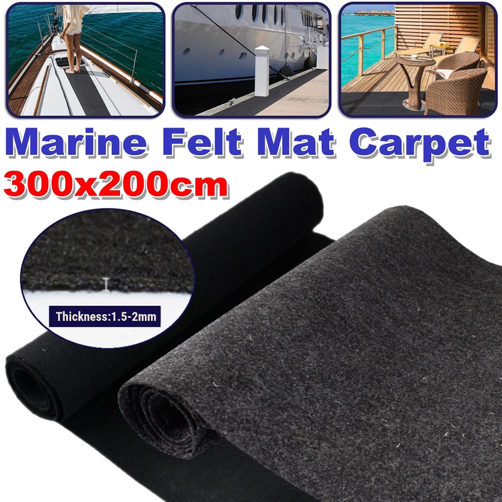 Boottrailer Stapelbed, Duurzaam Marien Tapijt van Polypropyleen, Premium Slijtvaste Reserveonderdelen voor Roltapijt voor Tuin, Aanhangwagen, Roller, Wiel, Boot, Marine, Dek