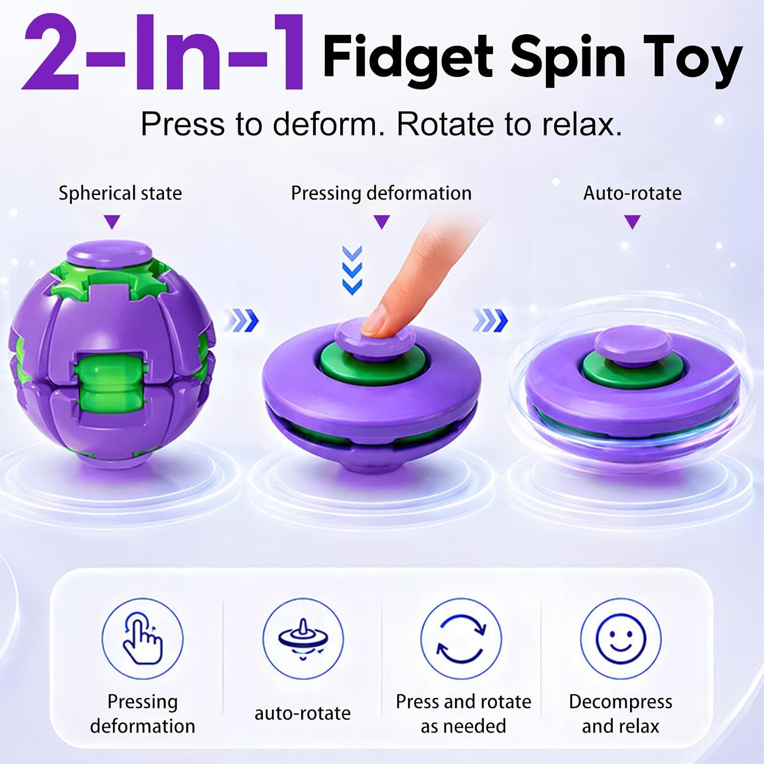 3D Printed Gear Fidget Spinner Toy, Mechanical Kinetic Desk Toy, Portable Sensory Fidget Gadget, Metal EDC Desk Accessory, Creative Office Gift, Nebula Purple