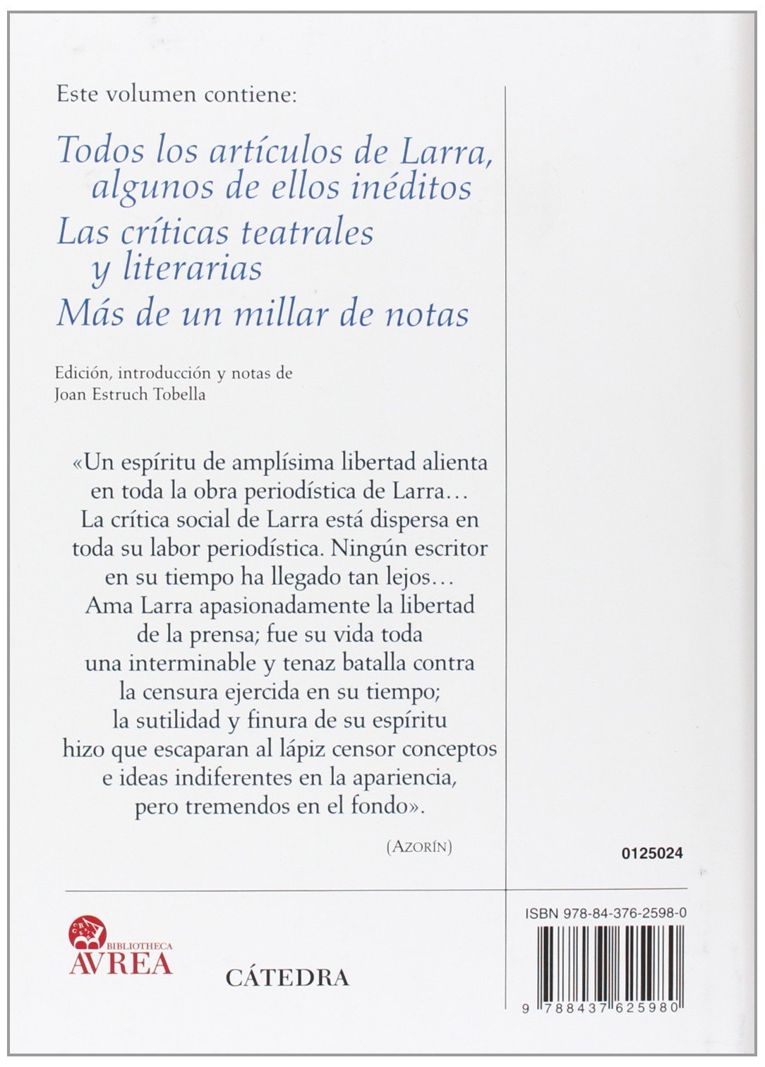 Obras completas Volumen I: Artículos: 1 (Bibliotheca AVREA)