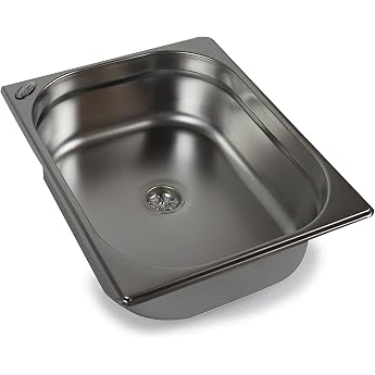 Stainless Steel Kitchen Sink Camping Sink + Drain 325 x 265 x 100 mm for Motorhome ad ideasen