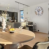 Vista 7 de Keepcross Reloj de pared para cocina, tenedor y cuchara, tema de cubiertos, rústico, moderno, decoración de granja, reloj de cristal para cocina, 8