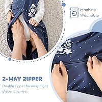 Vista 5 de Yoofoss Saco de dormir para bebé de 0 a 6 meses, manta 100% algodón orgánico con cremallera de 2 vías, saco de dormir suave y ligero para bebés