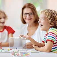 Vista 5 de Contenedor de almacenamiento de cuentas de plástico transparente, 12 unidades de contenedores de almacenamiento de plástico con tapas, Caja