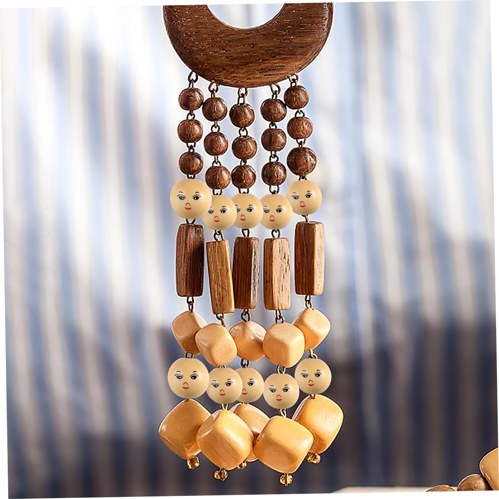 Cuentas Color Caqui de Madera Redondas con Cara Sonriente 50 Material Sintético para Hacer Pulseras Ideales para Manualidades y DIY