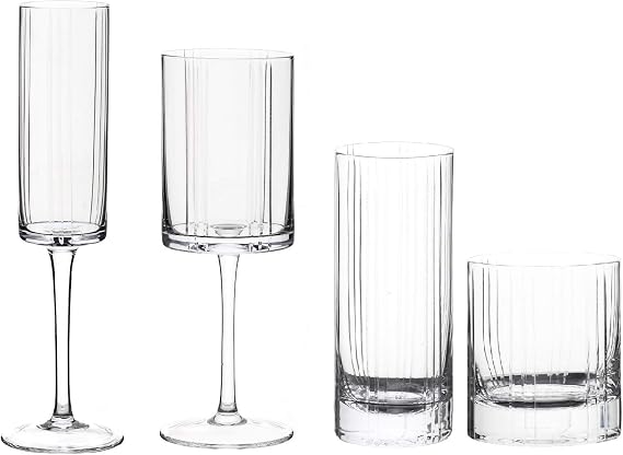 Qualia Trilogy Set of 4 clear 10 oz. tumblers