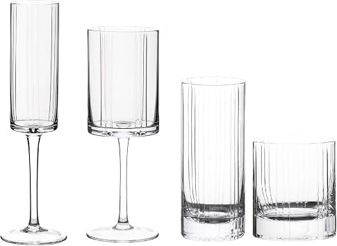 Qualia Trilogy Set of 4 clear 10 oz. tumblers