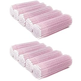 ZYIGYI 1000 Pcs Disposable Micro Cotton Swabs, Microswabs Applicator Brush for Eyelash Extension, Lips Mascara Wands Pink