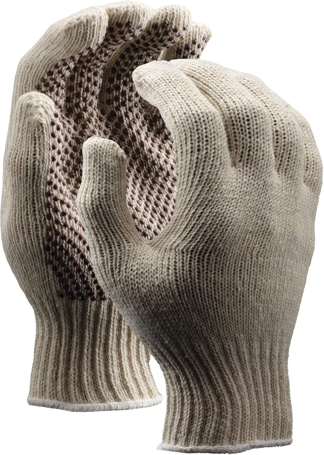 Stauffer String Knit Gloves with PVC Dots, Medium Weight Dotted