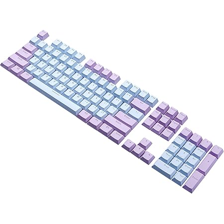 Amazon E元素キーボード用pbtキーキャップセット Cherry Mxスイッチ互換用キートップ メカニカルキーボード適合 ダブルショットキーキャップ 英語配列104キー ブルー パープル E元素 パソコン用キーボード 通販