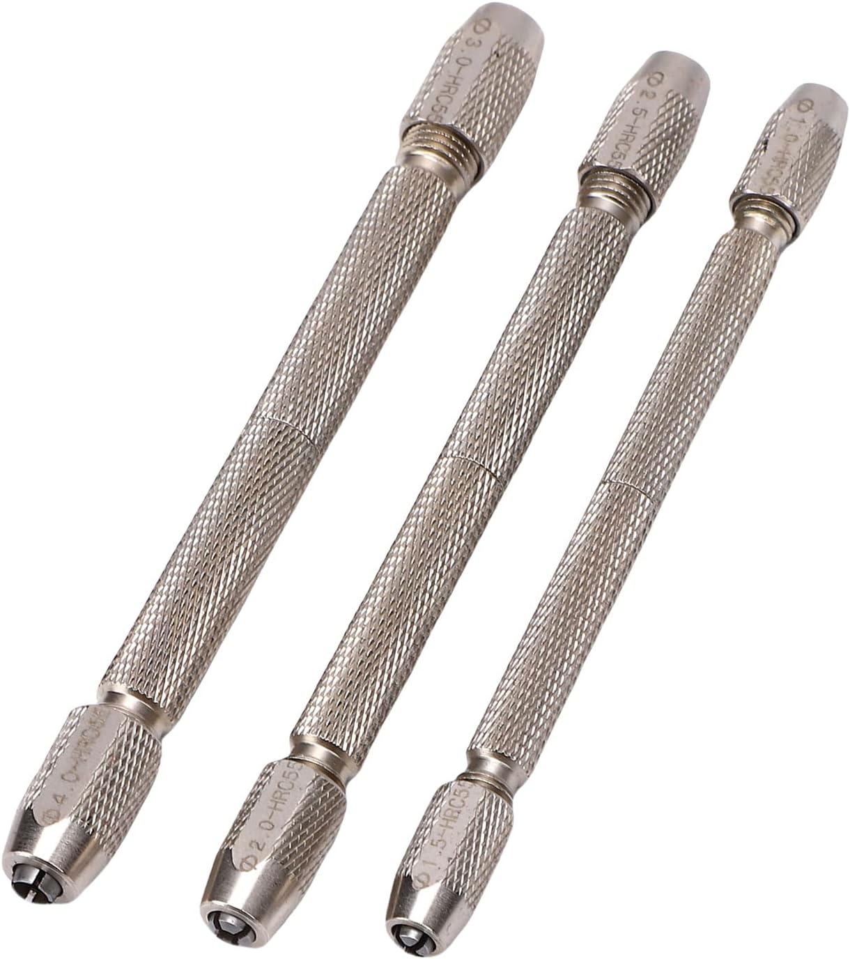 Double Ended Pin Vise, Stainless Steel Professional Hand Drill for Jewelry Making, Watch Repair Tool, with Manual Pin Vise