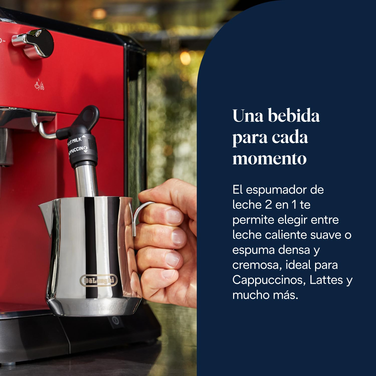 De'Longhi Dedica - Cafetera de Bomba de Acero Inoxidable para Café Molido o Monodosis, Cafetera para Espresso y Cappuccino, Depósito de 1.3 Litros, Sistema Anti-goteo, EC685.R, Rojo — view 6