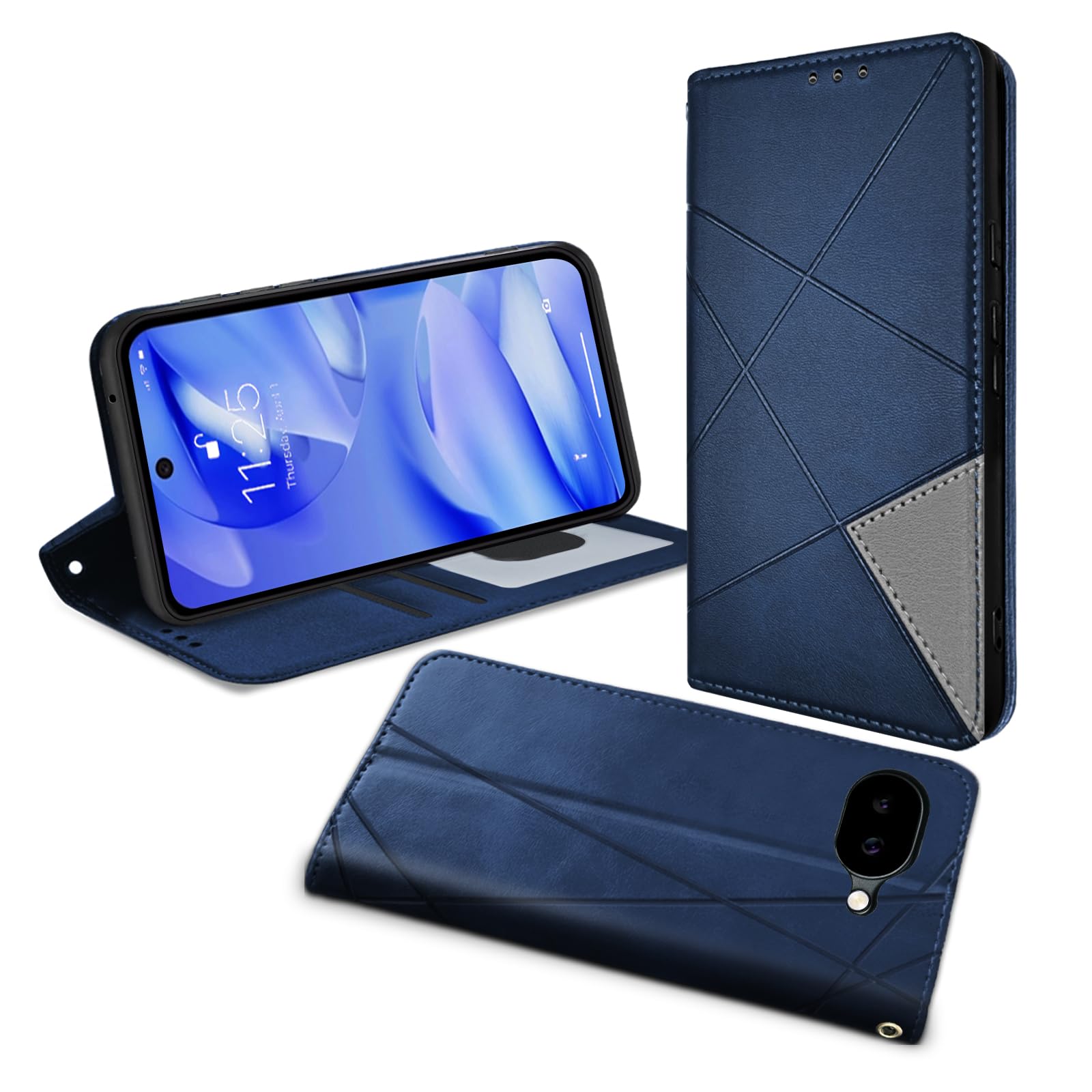 Peipeizi For Google Pixel 10a 用 ケース 手帳型 カード収納 スタンド機能 ピクセル10A 用 スマホケース 財布型 カード 耐衝撃 ストラップホール レザー 携帯カバー 便利 多機能 コイン収納 落下保護 耐摩擦 （ブルー）
