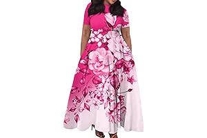 Vestido Cuello Redondo Manga Corta Bolsillos