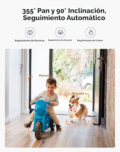 Miniatura 5 de Hugolog Cámara de seguridad 3K 5MP para interiores, panorámicainclinación, procesamiento de sonido AI, ideal para monitor de bebécámara de