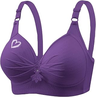 B/C Cup Bras Womens Wireless Push Up Full Coverage Everyday Bra Adjustable Straps Heart Print Bralettes Underwear